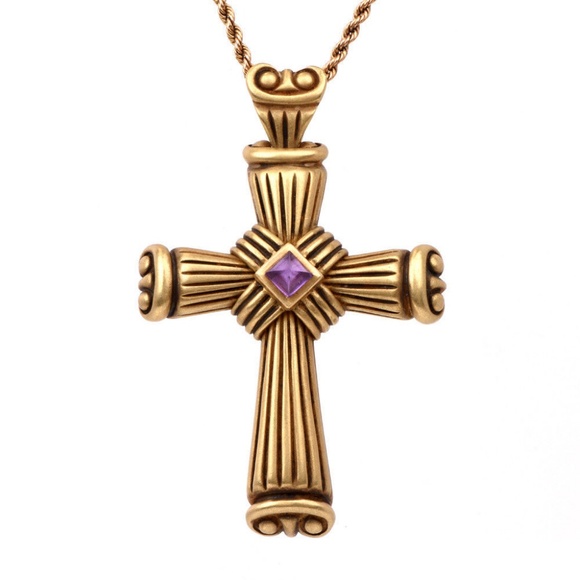 Vahe Naltchayan Amethyst 18K Gold Large Cross - Picture 1 of 4